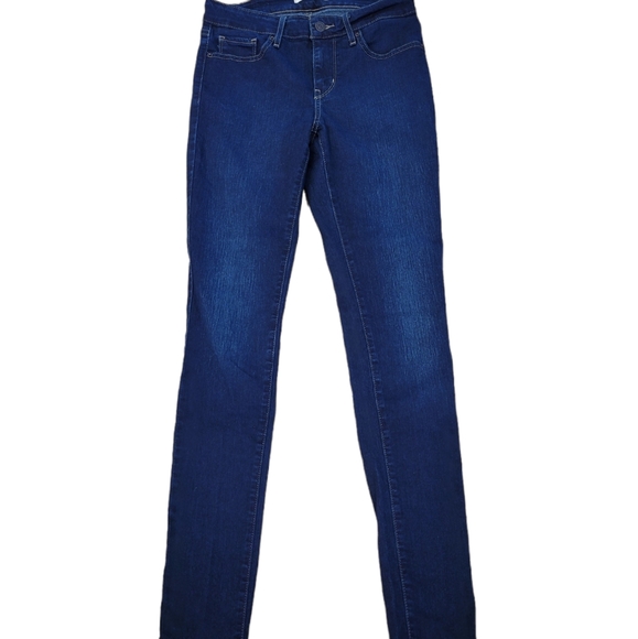 Levi’s 711 Skinny Jeans in Dark Indigo Blue - Picture 4 of 10